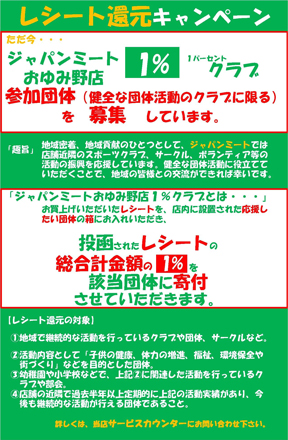 レシート還元キャンペーン